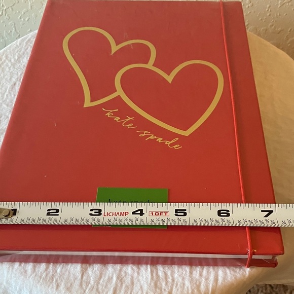 Kate Spade: Red “Take Note” XL Notebook- Gold Hearts- 168 lined pages- ribbon - Picture 13 of 15